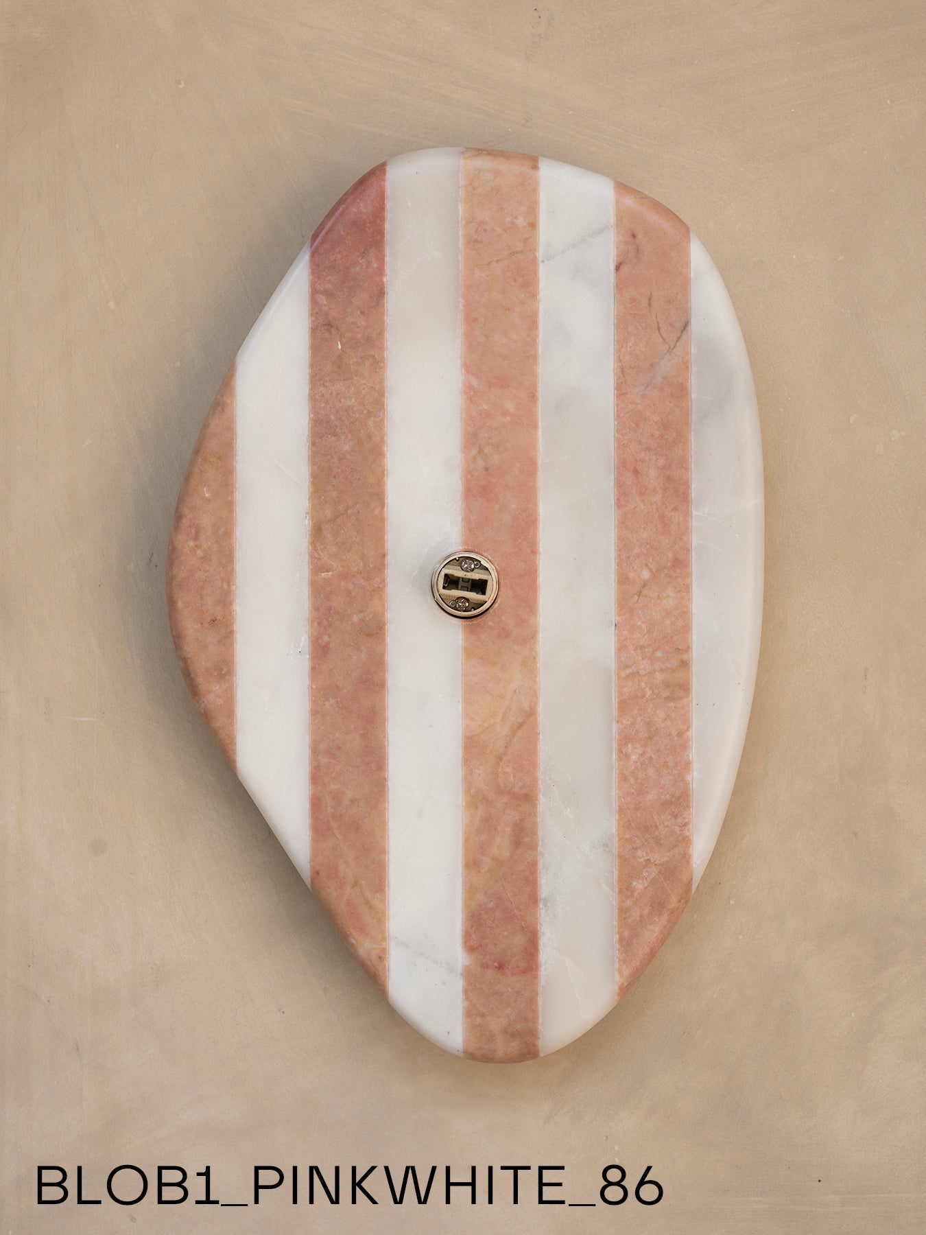 Blob Sconce #1 - Pink +White Striped