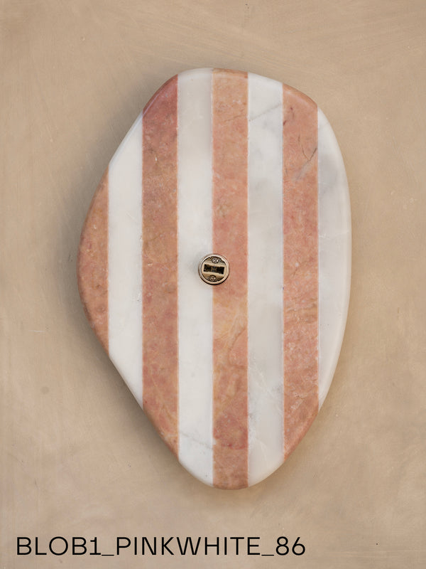 Blob Sconce #1 - Pink +White Striped