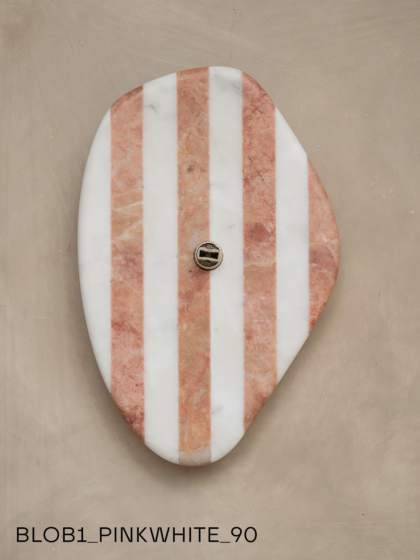 Blob Sconce #1 - Pink +White Striped