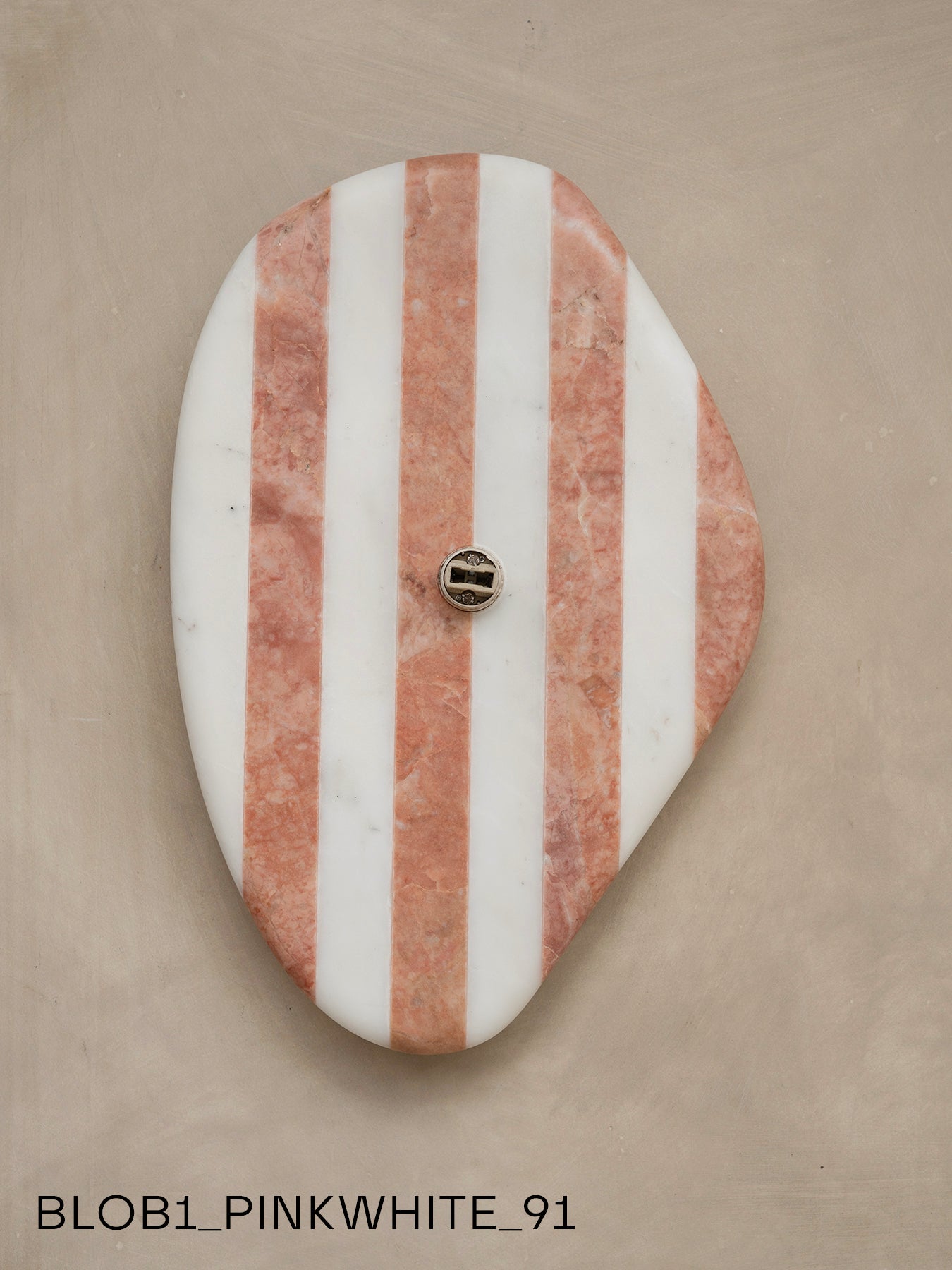 Blob Sconce #1 - Pink +White Striped