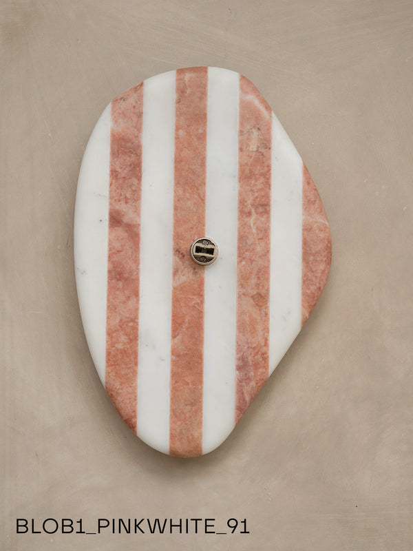 Blob Sconce #1 - Pink +White Striped