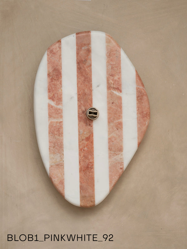 Blob Sconce #1 - Pink +White Striped