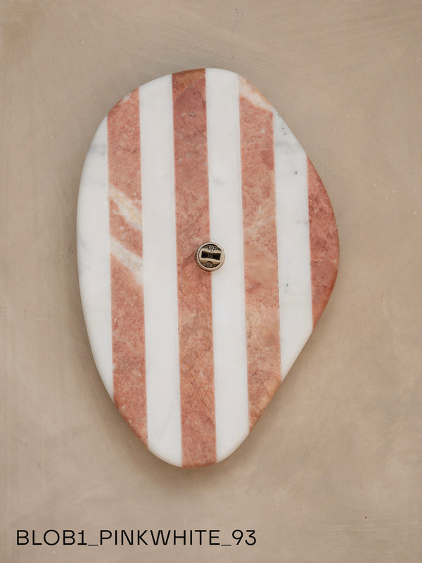Blob Sconce #1 - Pink +White Striped