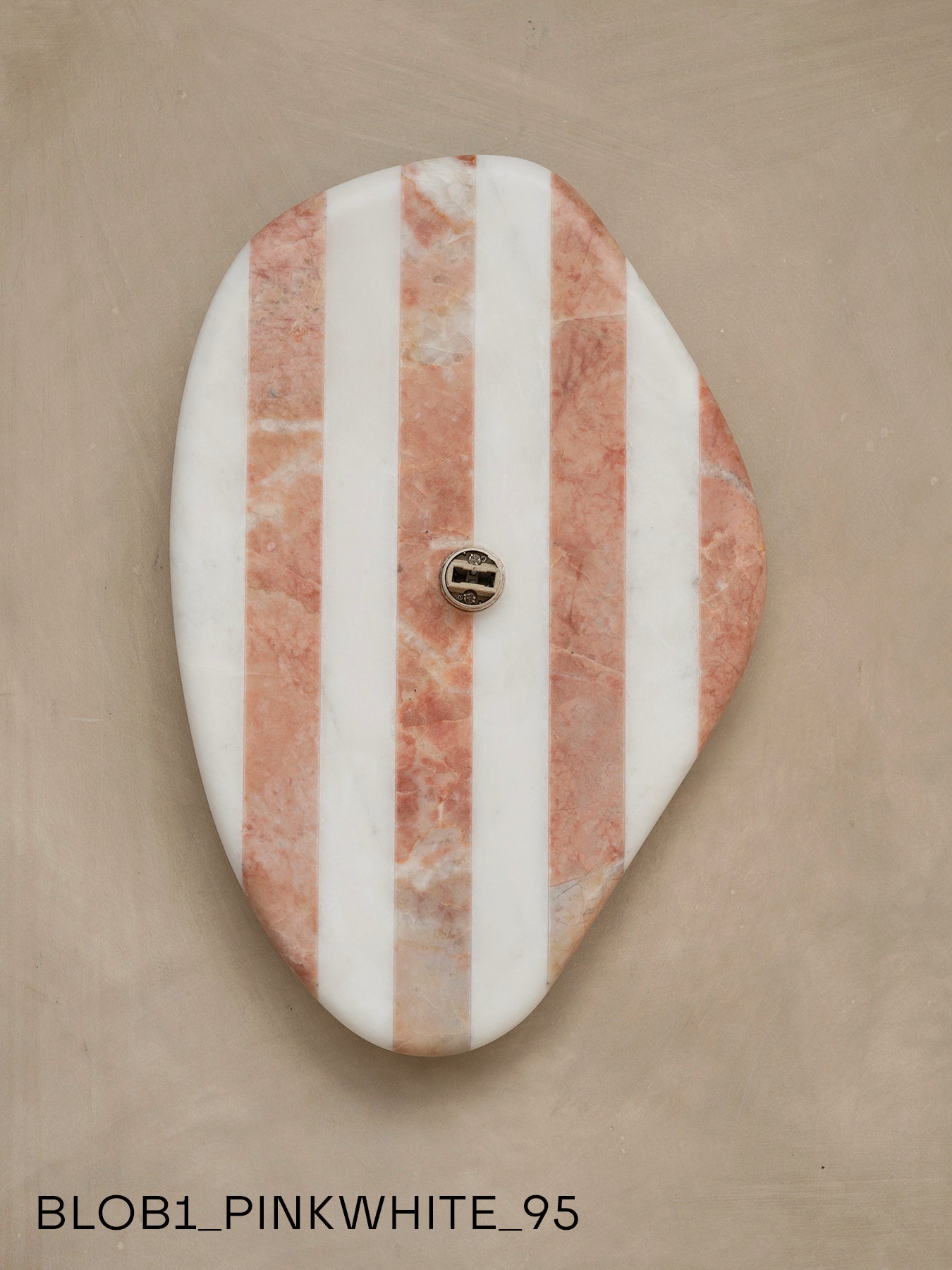 Blob Sconce #1 - Pink +White Striped