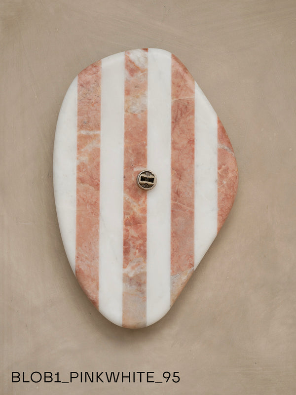 Blob Sconce #1 - Pink +White Striped