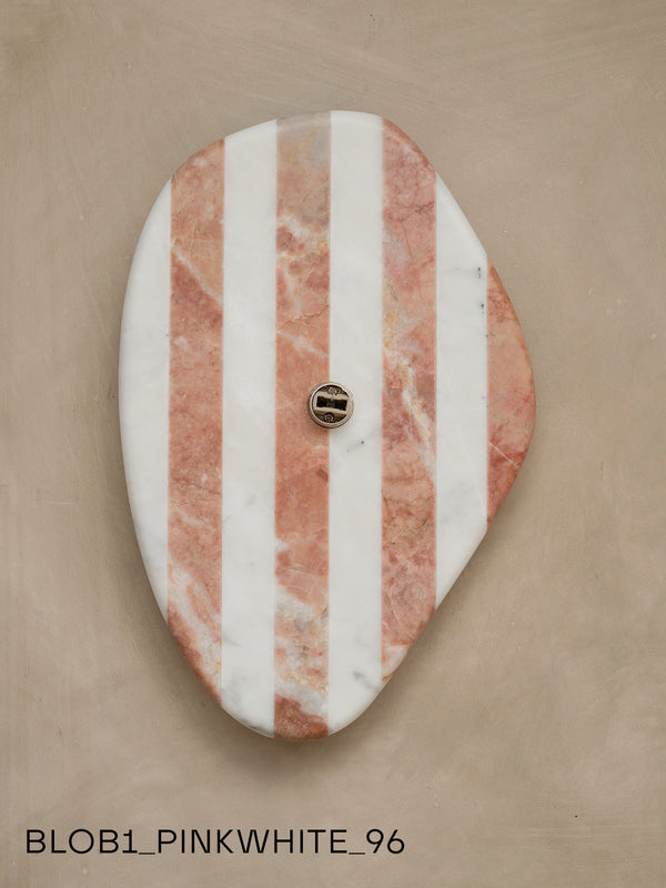 Blob Sconce #1 - Pink +White Striped