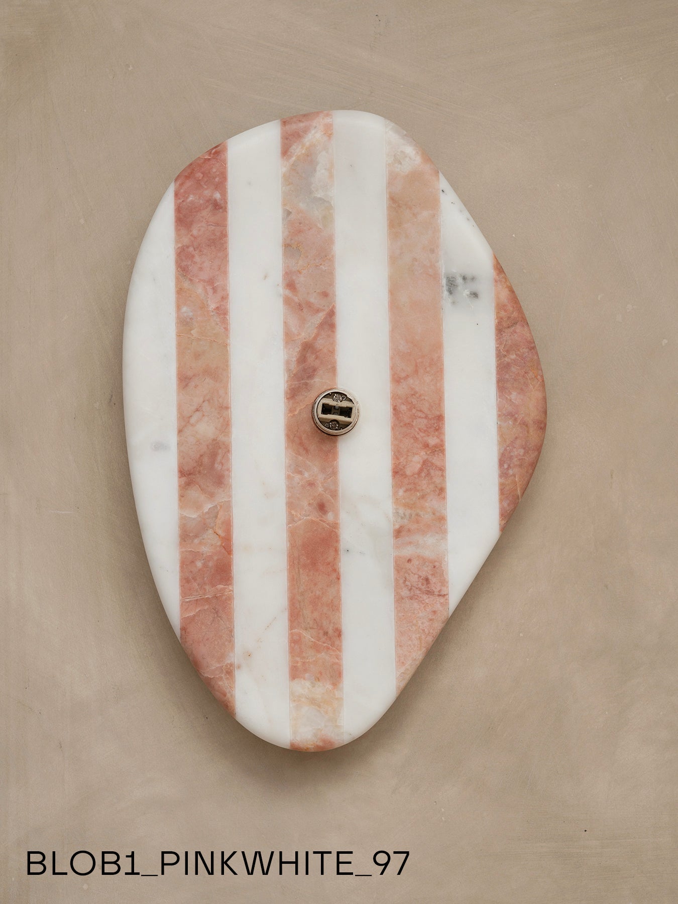 Blob Sconce #1 - Pink +White Striped