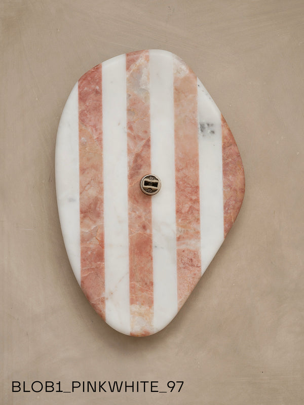 Blob Sconce #1 - Pink +White Striped