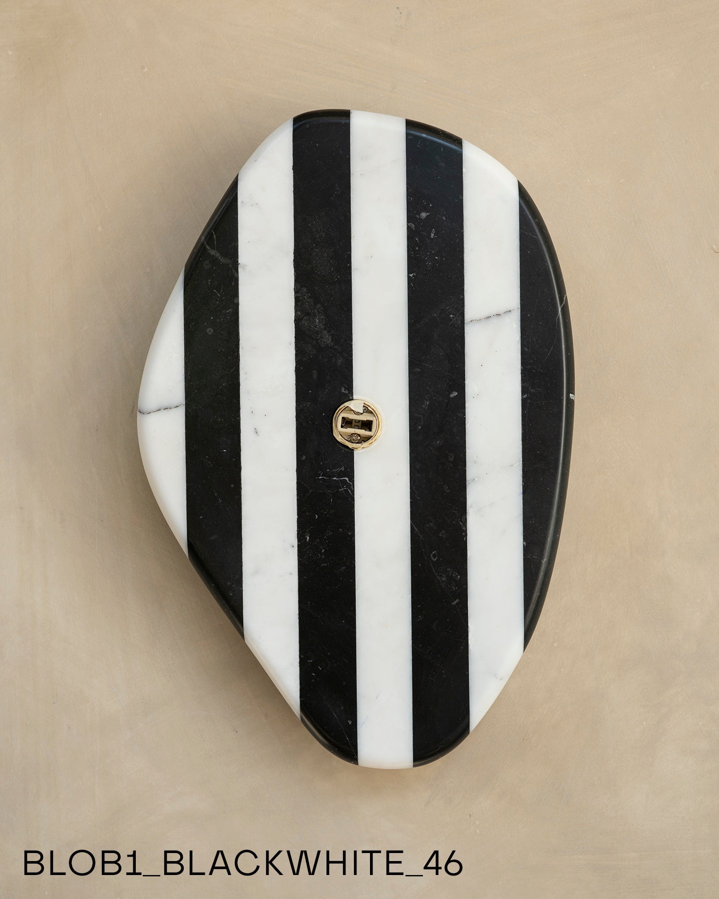 Blob Sconce #1 - Black + White Striped
