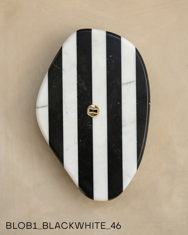 Blob Sconce #1 - Black + White Striped