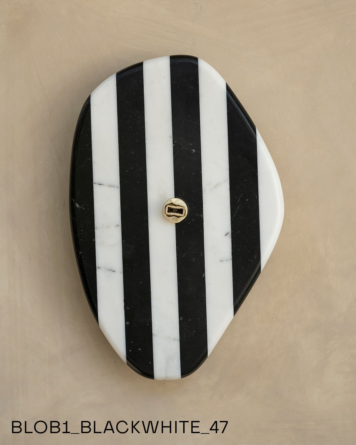 Blob Sconce #1 - Black + White Striped