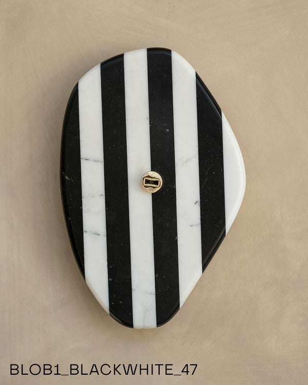 Blob Sconce #1 - Black + White Striped