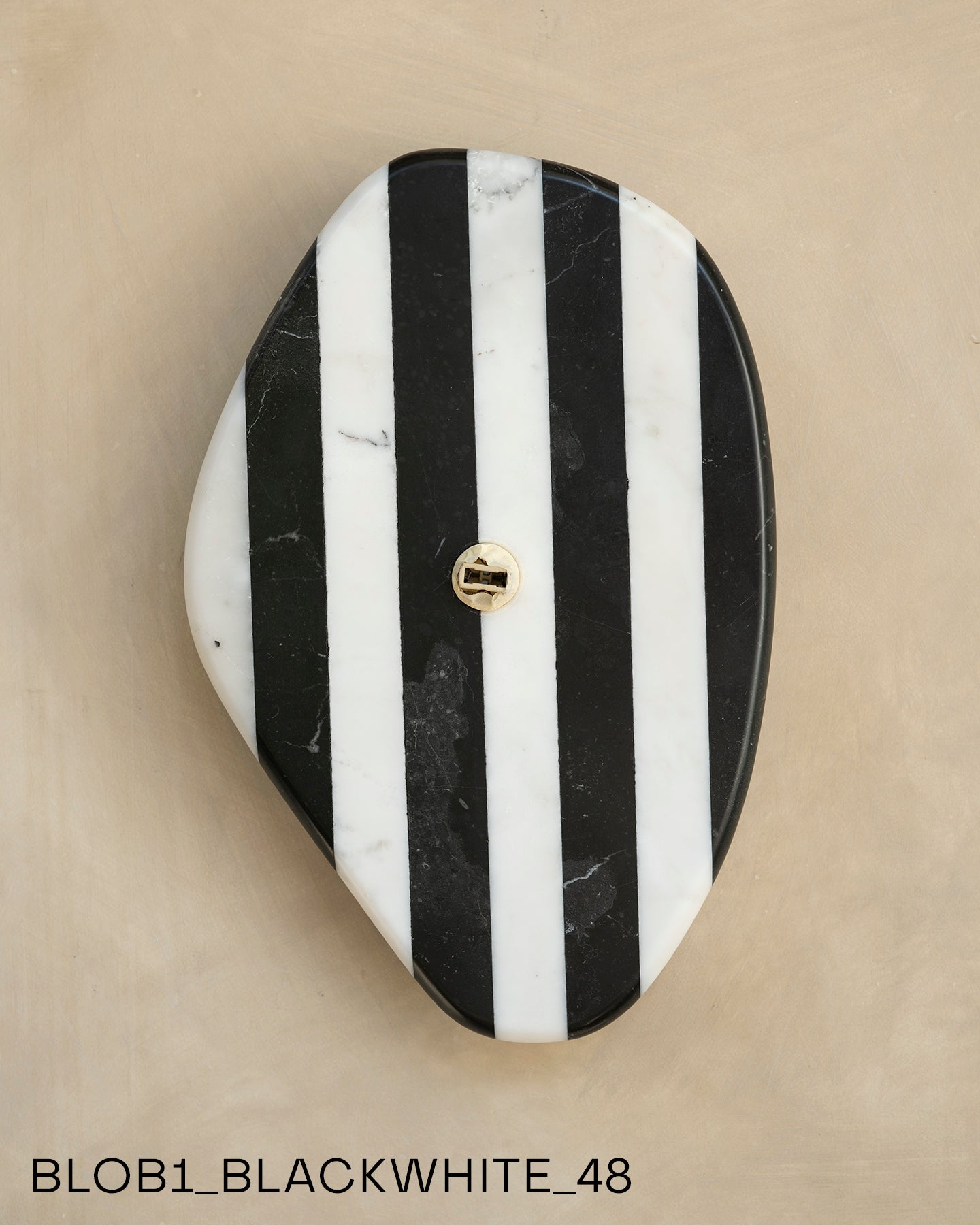 Blob Sconce #1 - Black + White Striped