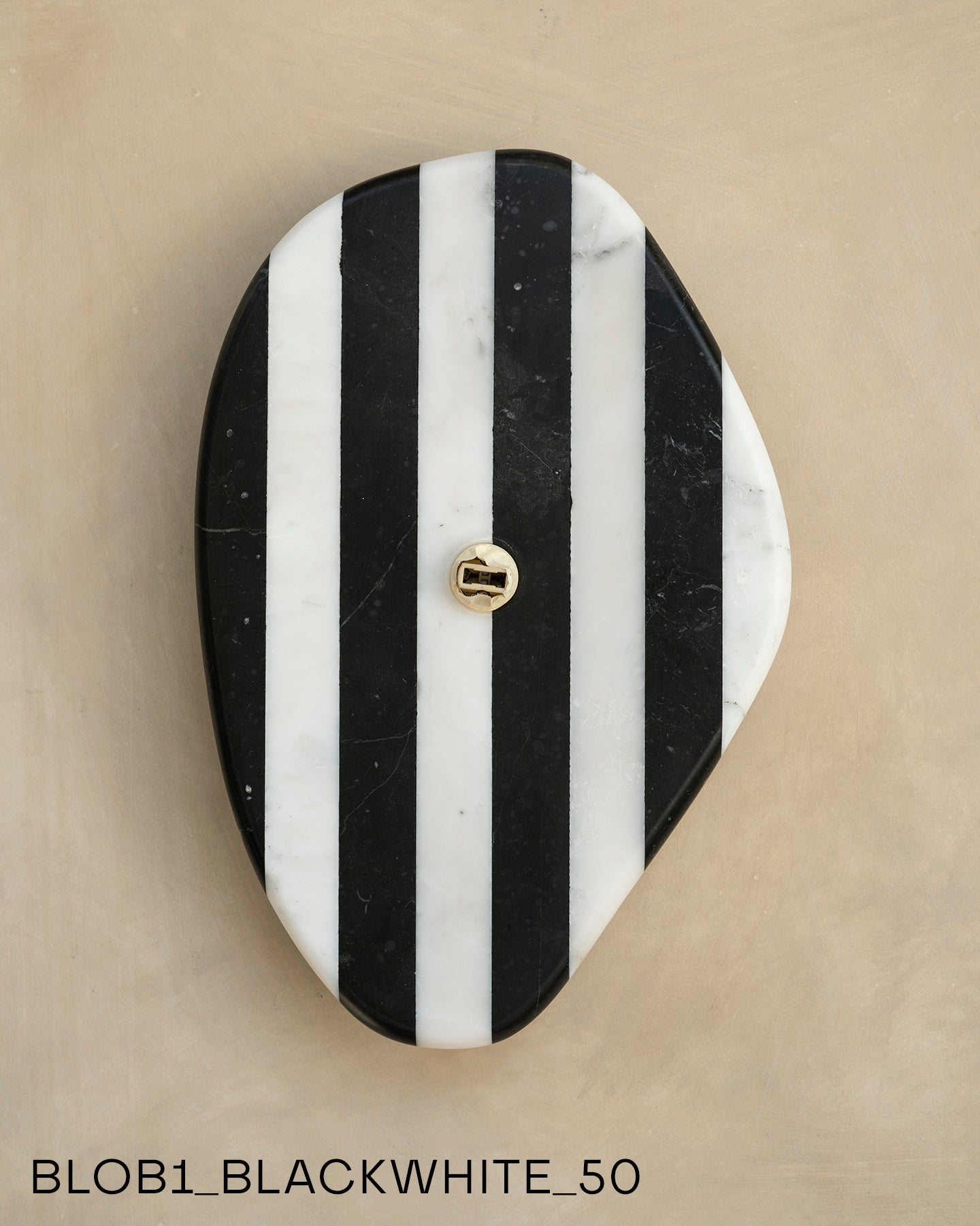 Blob Sconce #1 - Black + White Striped