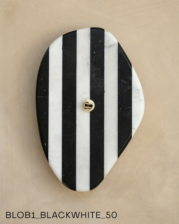 Blob Sconce #1 - Black + White Striped