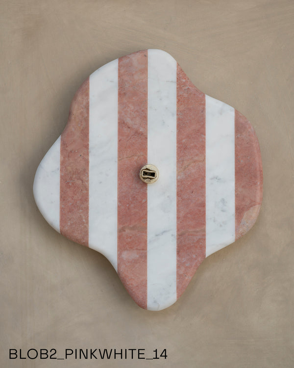 Blob Sconce #2 - Pink + White Striped