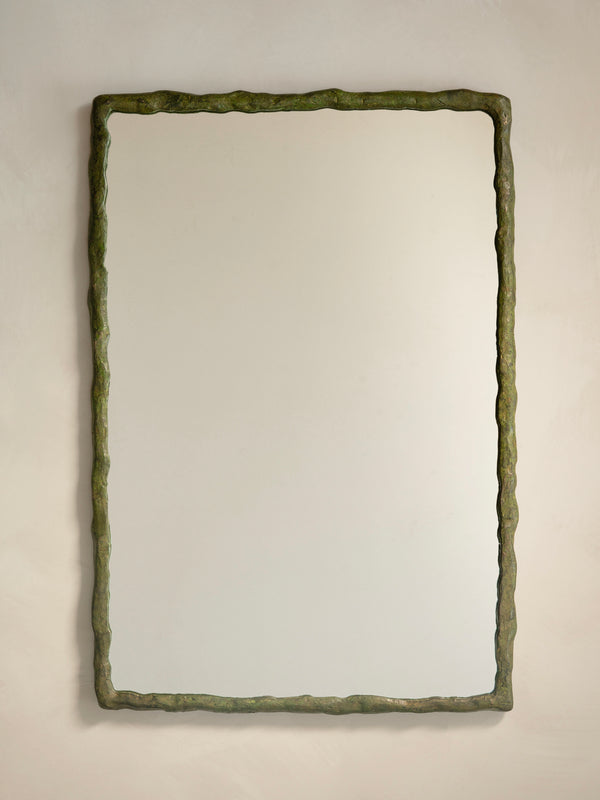 Suthep Mirror - Aged Green Cast Brass
