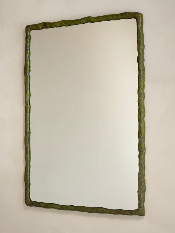 Suthep Mirror - Aged Green Cast Brass