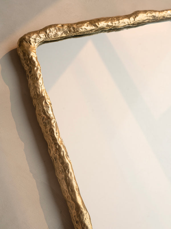 Suthep Mirror - Raw Polished Cast Brass