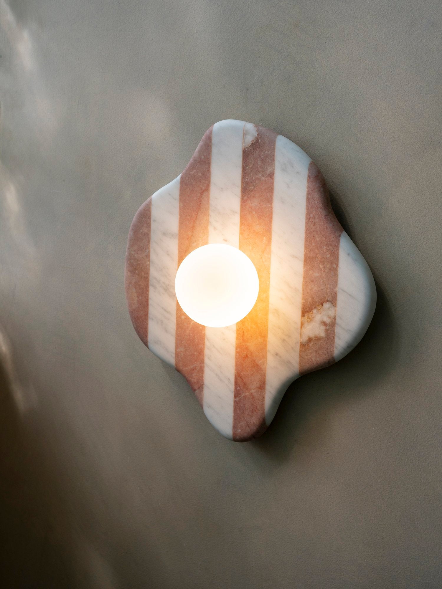 Blob Sconce #2 - Pink + White Striped