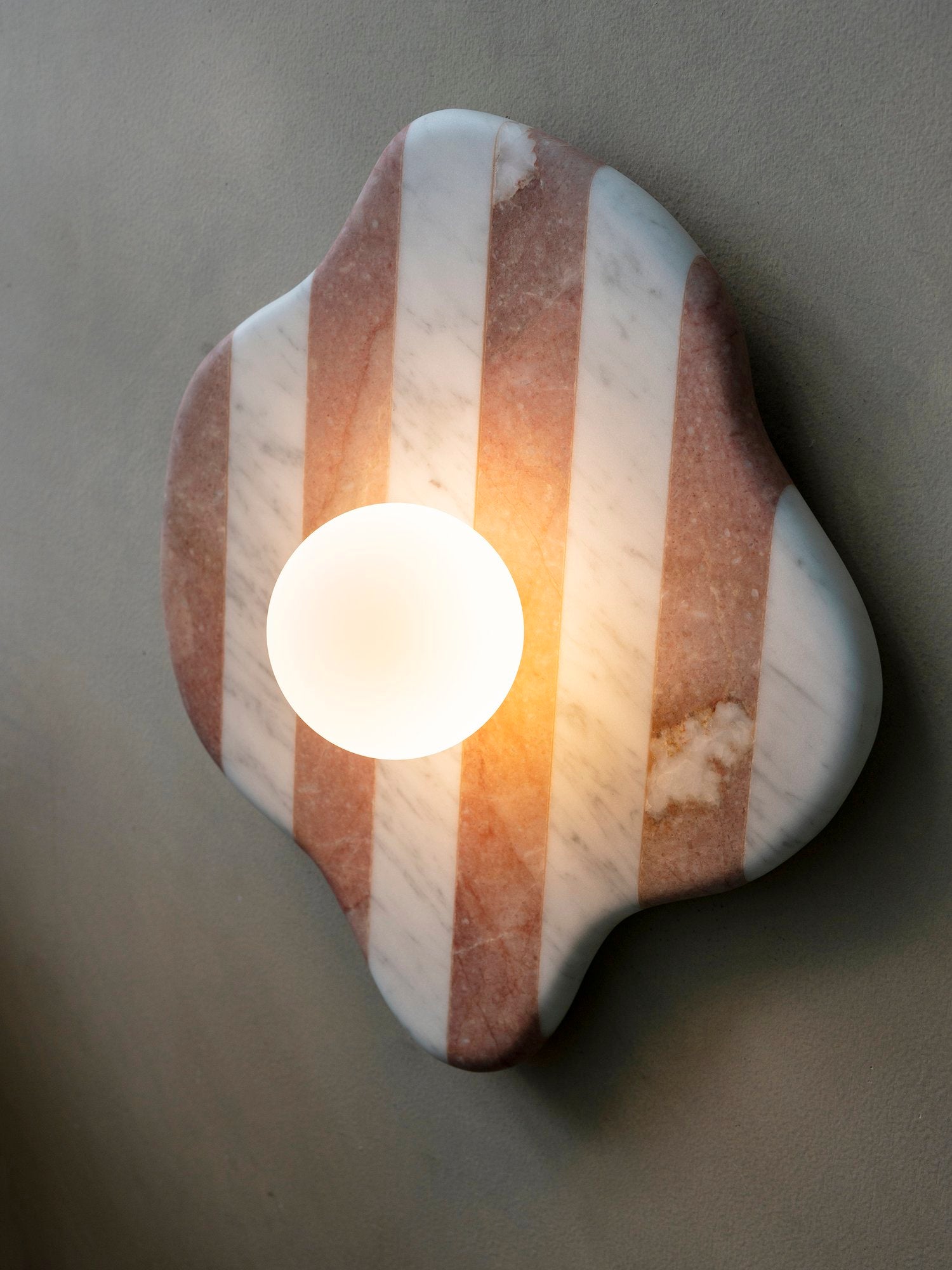 Blob Sconce #2 - Pink + White Striped