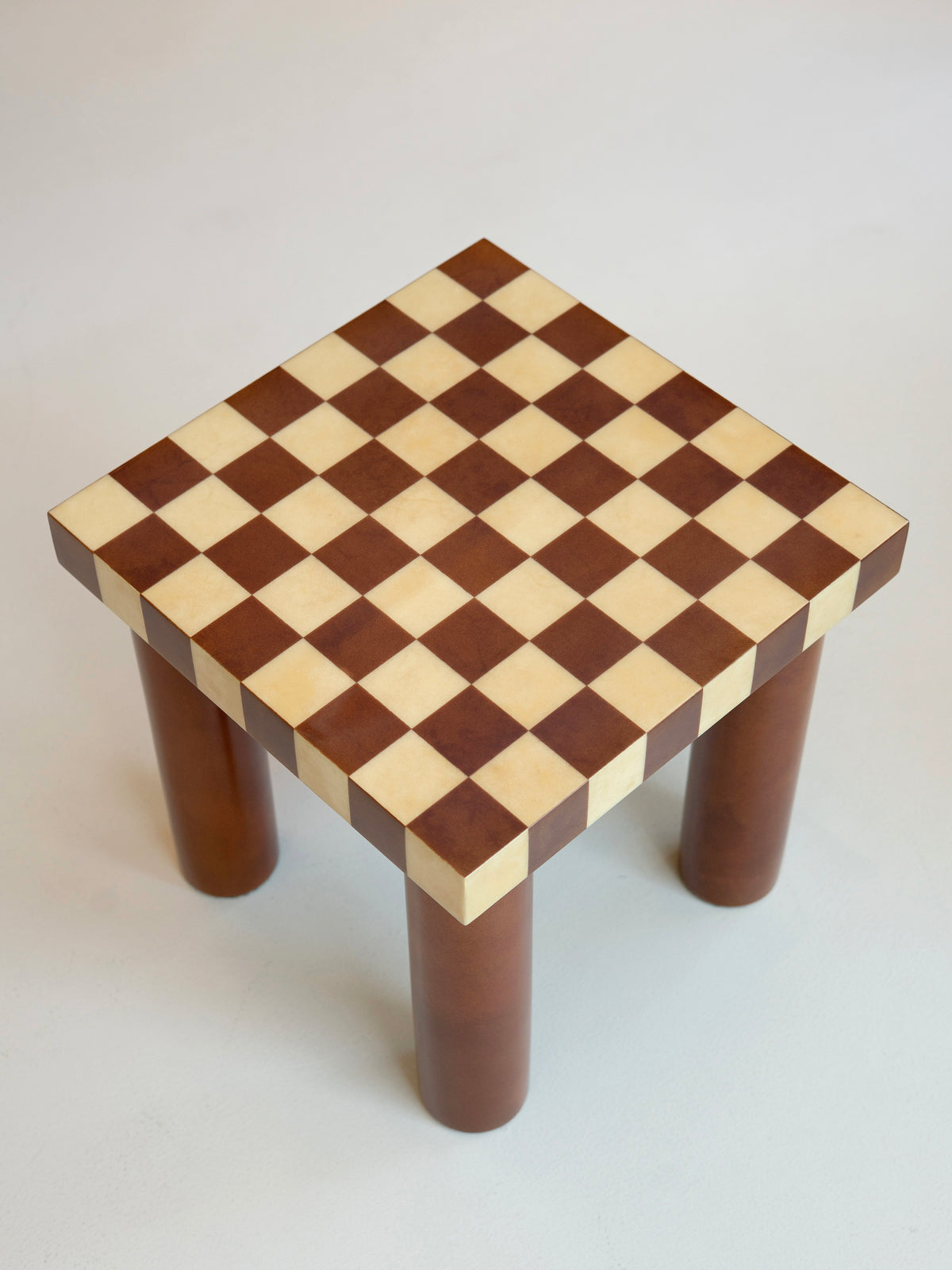 Checker Inlay Side Table Checker Side Table - Rust + Cream