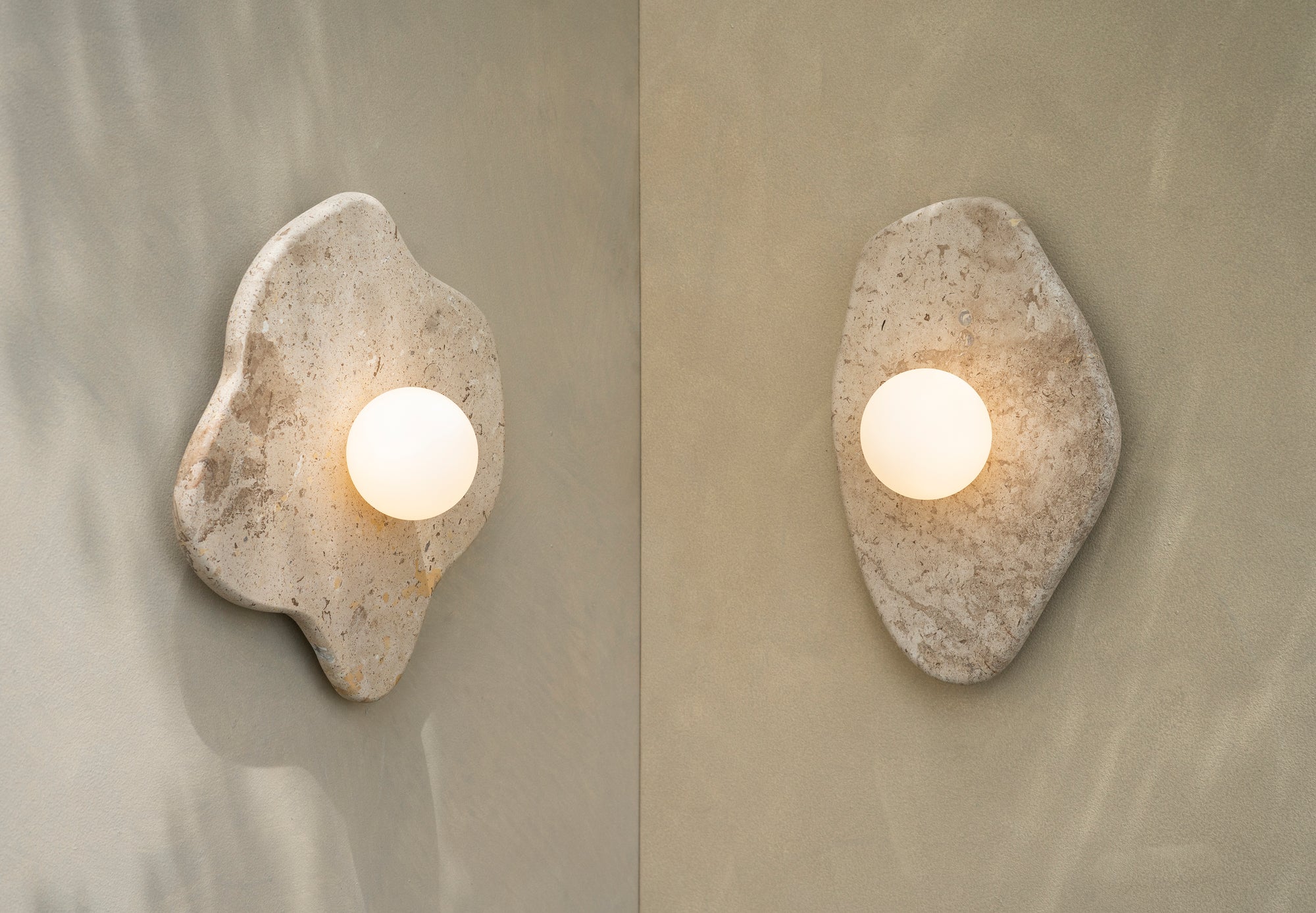 Blob Sconce #1 - Travertine