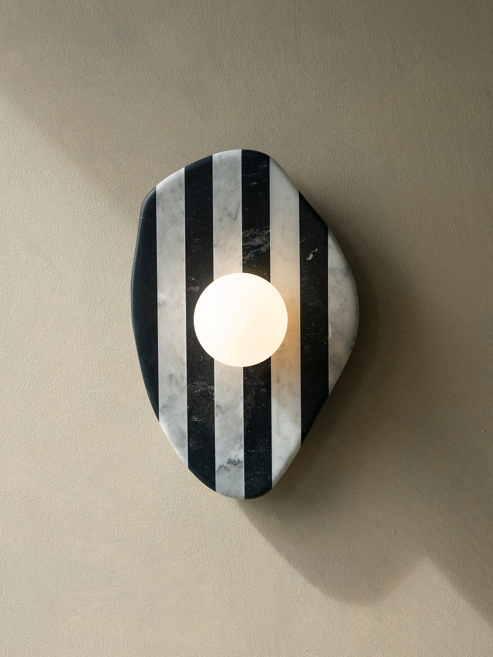 Blob Sconce #1 - Black + White Striped