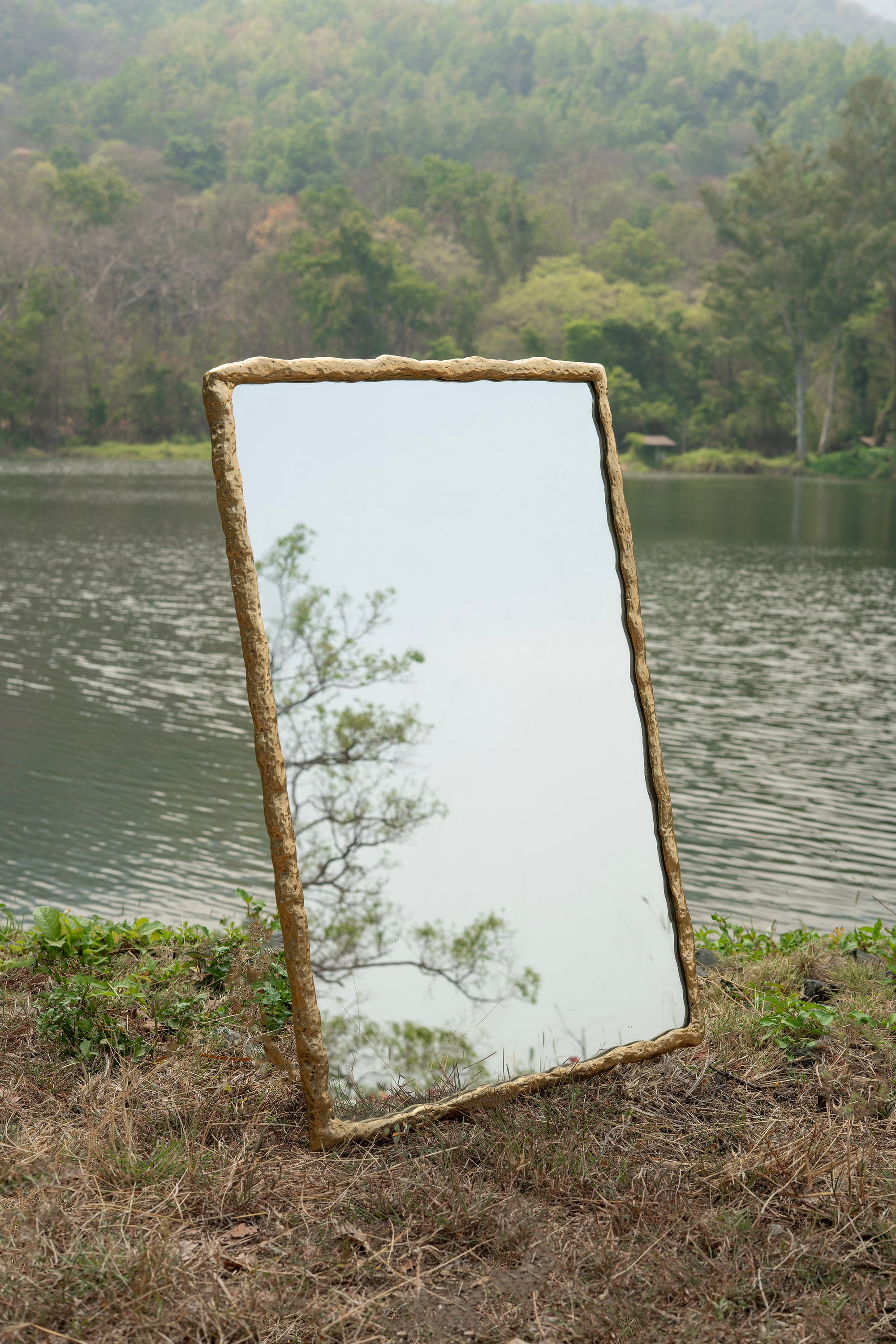 Suthep Mirror - Raw Polished Cast Brass