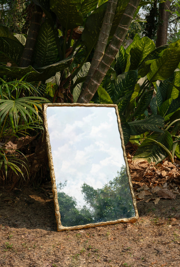 Suthep Mirror - Raw Polished Cast Brass
