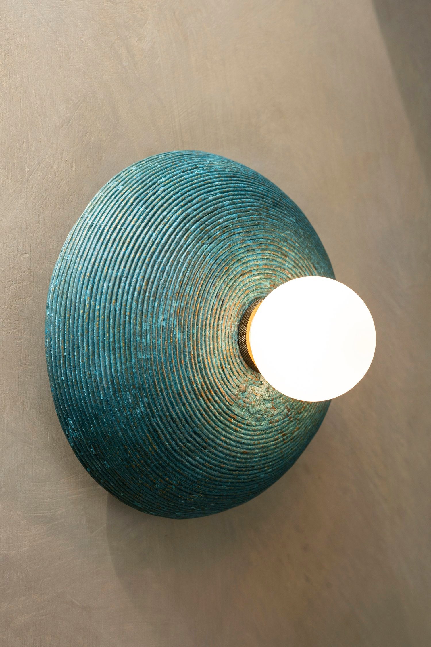 CONVEX SCONCE - COILED RICE HUSK BLUE